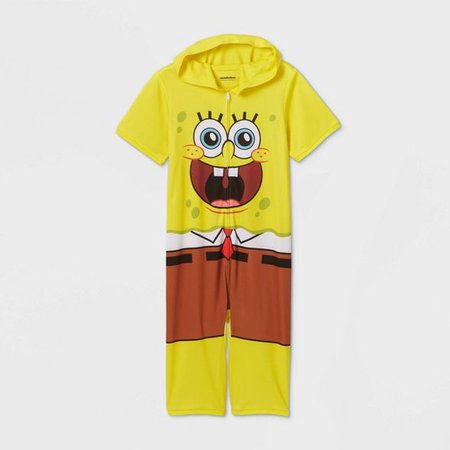 Boys' SpongeBob SquarePants Pajama Romper - Yellow : Target