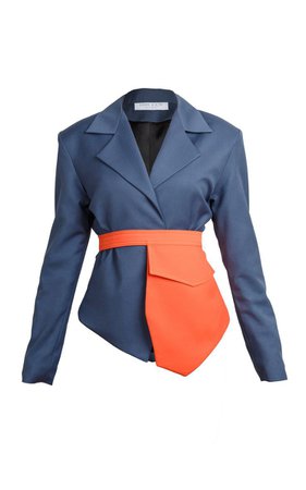 blue and orange blazer