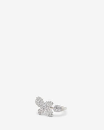 Cubic Zirconia Flower Cocktail Ring