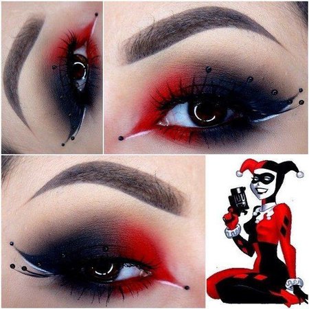 Harley Quinn Eye Makeup #1