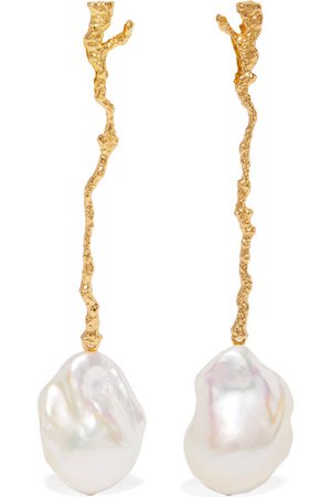 Pacharee | Maie gold-plated pearl earrings | NET-A-PORTER.COM