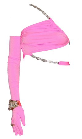 pink crop glove