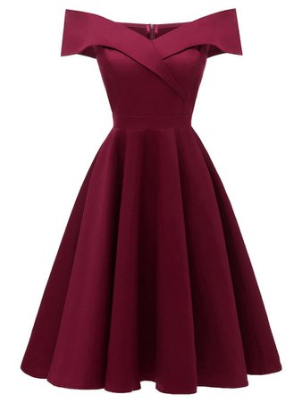[32% OFF] Off The Shoulder Foldover Cocktail Dress | Rosegal