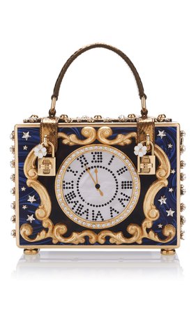 dolce & gabbana royal blue enchanted clock box bag