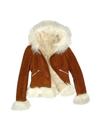 brown fur trimmed coat