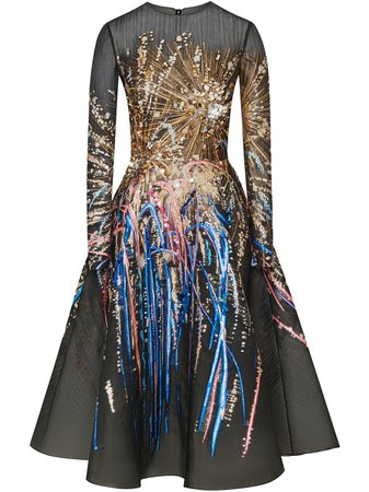 Oscar De La Renta Fireworks Sheer Short Dress - Farfetch