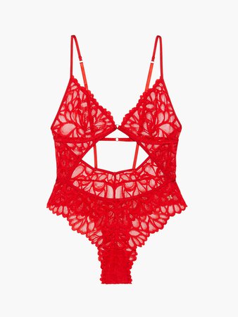 Savage Not Sorry Lace Bodysuit in Red | SAVAGE X FENTY