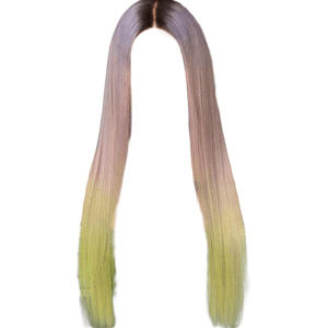 Lavender Pink Yellow Green Hair PNG