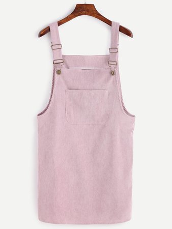 Corduroy Overall Dress With Pocket