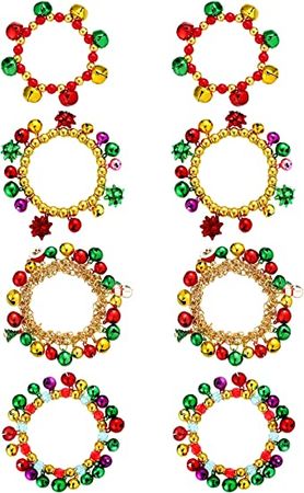 Amazon.com: 8 Pcs Christmas Jingle Bell Bracelets Xmas Tree Colorful Stretch Beaded Charm Bracelet Holiday Christmas Jewelry Multi Color Christmas Accessories for Women Girl Kids Stocking Stuffer Party Favor Gift : Toys & Games