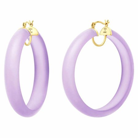 Frosted Lucite Hoops In Lavender | Gold & Honey | Wolf & Badger