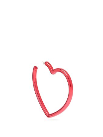 Balenciaga Oversized Heart Shaped Single Earring in Red