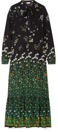 Floral-print Silk-chiffon Maxi Dress - Black