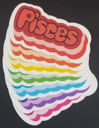 Pisces Sticker Weatherproof 7 Colors | Etsy