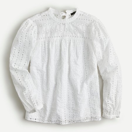 J.Crew: Tie-back Top In Ditsy Eyelet For Women