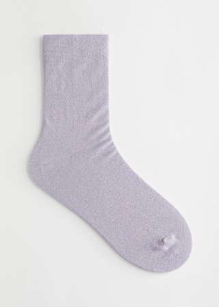 Glitter Lurex Ankle Socks - Metallic Lilac - Socks - & Other Stories