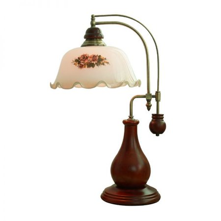 Single Bulb Bowl-Like Desk Lamp Rustic Brown White Glass Night Light with Vase Base - 110V-120V Brown Table Lamps