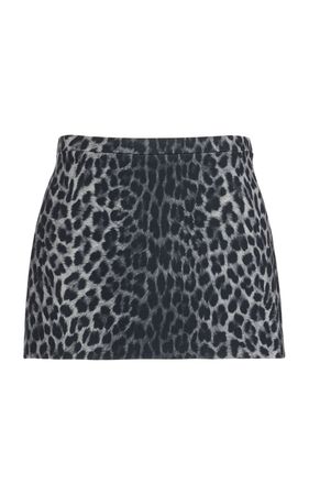 Leopard-Print Wool Mini Skirt By Michael Kors Collection | Moda Operandi