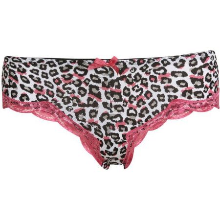 pink leopard lace panties