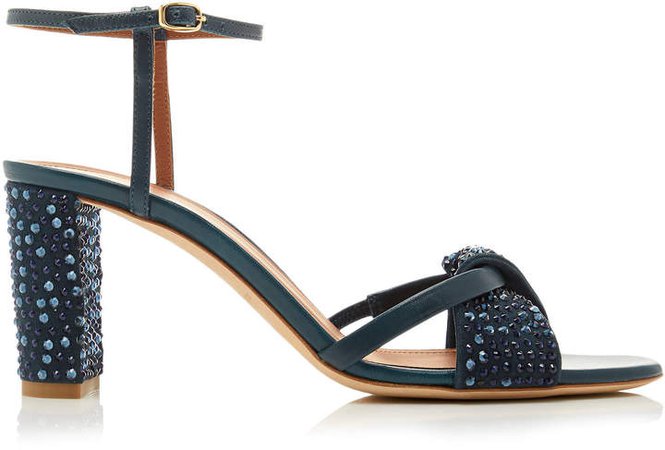 Tara Crystal-Embellished Leather Sandals