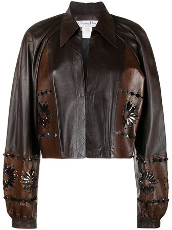 Christian Dior pre-owned Cropped Leather Jacket - Farfetch