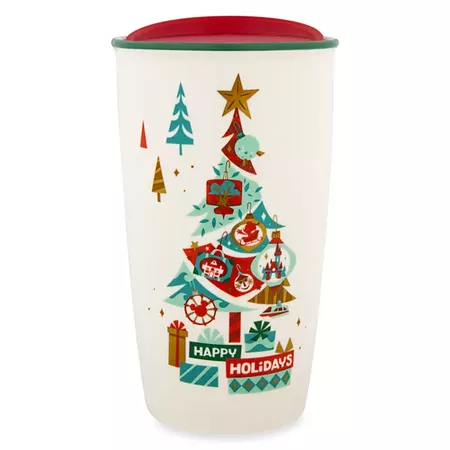 Disney Parks Happy Holidays Starbucks Ceramic Travel Tumbler | shopDisney