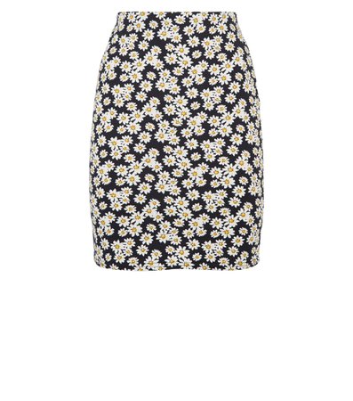 Black Daisy Tube Skirt | New Look