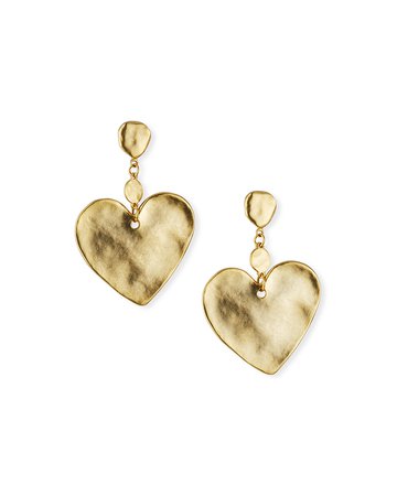 Sequin Hammered Heart-Drop Earrings