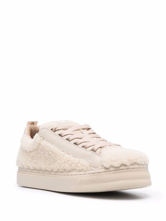 Chloé logo pull-tab lace-up sneakers - FARFETCH