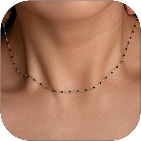Amazon.com: FISSEN JEWELRY Boho Beaded Choker Necklaces for Women Trendy Gold Chain Necklace Dainty Gold Necklace Cute Rainbow Necklaces for Teen Girls: Clothing, Shoes & Jewelry