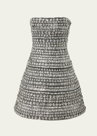 Carolina Herrera Crystal Strapless Mini Dress - Bergdorf Goodman