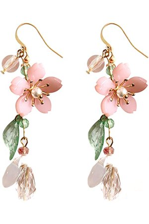 Amazon.com: DOUBNINE Pink Flower Earrings Dangle Cherry Blossoms Sakura Floral Teardrop Butterfly Fairy Leaf Petal Drop Spring Women Accessories (sakura): Clothing, Shoes & Jewelry