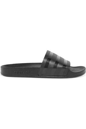 adidas Originals | Adilette striped leather slides | NET-A-PORTER.COM