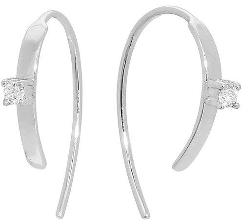 Mini Flat Diamond Hoop Earrings