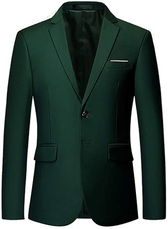 Blazer for Men Slim Fit Suit Jacket Sport Coats Formal Dress Jacket 2 Button Green at Amazon Men’s Clothing store