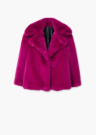 Lapels faux fur coat - Women | MANGO USA
