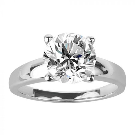 14KT White Gold 2 Carat Round Canadian Diamond Solitaire Engagement Ring RIN-LCA-3009
