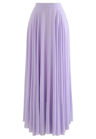 Timeless Favorite Chiffon Maxi Skirt in Lilac - Retro, Indie and Unique Fashion