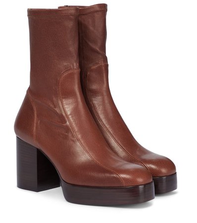 Chloé - Izzie leather platform boots | Mytheresa