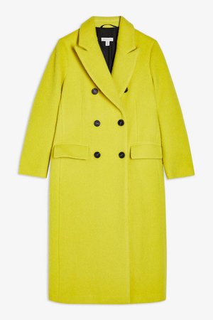 Yellow Coat with Wool | Topshop