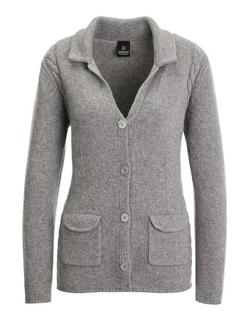 Cashmere knitted blazer, taupe melange, taupe | MADELEINE Fashion