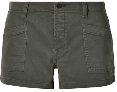 Brona Cotton-blend Twill Shorts - Green