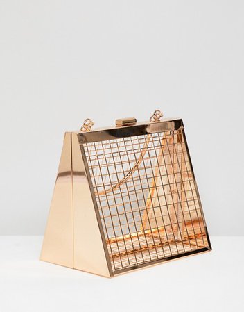 ASOS DESIGN triangle cage clutch bag | ASOS