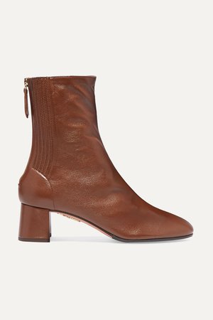 Tan Saint Honoré 50 leather ankle boots | Aquazzura | NET-A-PORTER
