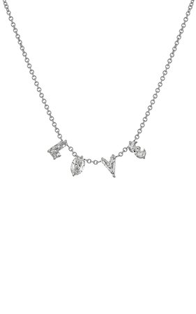 18k White Gold Personalized 4-Letter Necklace By Anastasia Kessaris