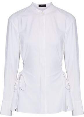 Lace-up Cotton-blend Poplin Shirt