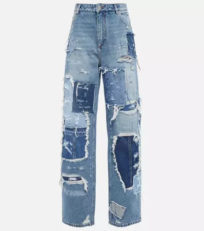 Dolce&Gabbana - Patchwork wide-leg jeans | Mytheresa
