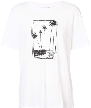 palm tree print T-shirt