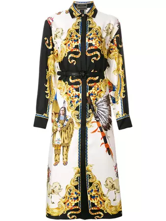 Versace Native American Baroque Shirt Dress - Farfetch