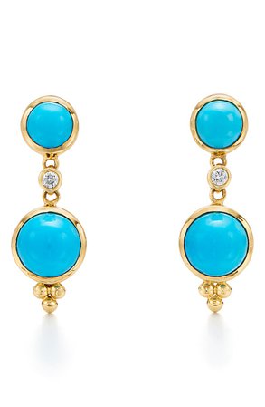 Temple St. Clair Moon Turquoise & Diamond Drop Earrings | Nordstrom